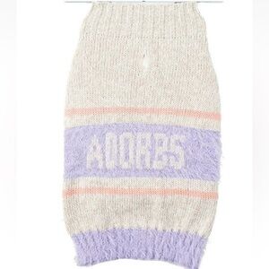 NWT dog sweater ADORBS Medium up to 40 lbs pet lavender beige